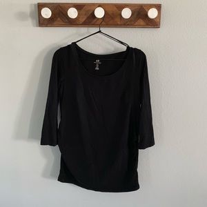 H&M Maternity Black 3/4 Sleeve Tee
